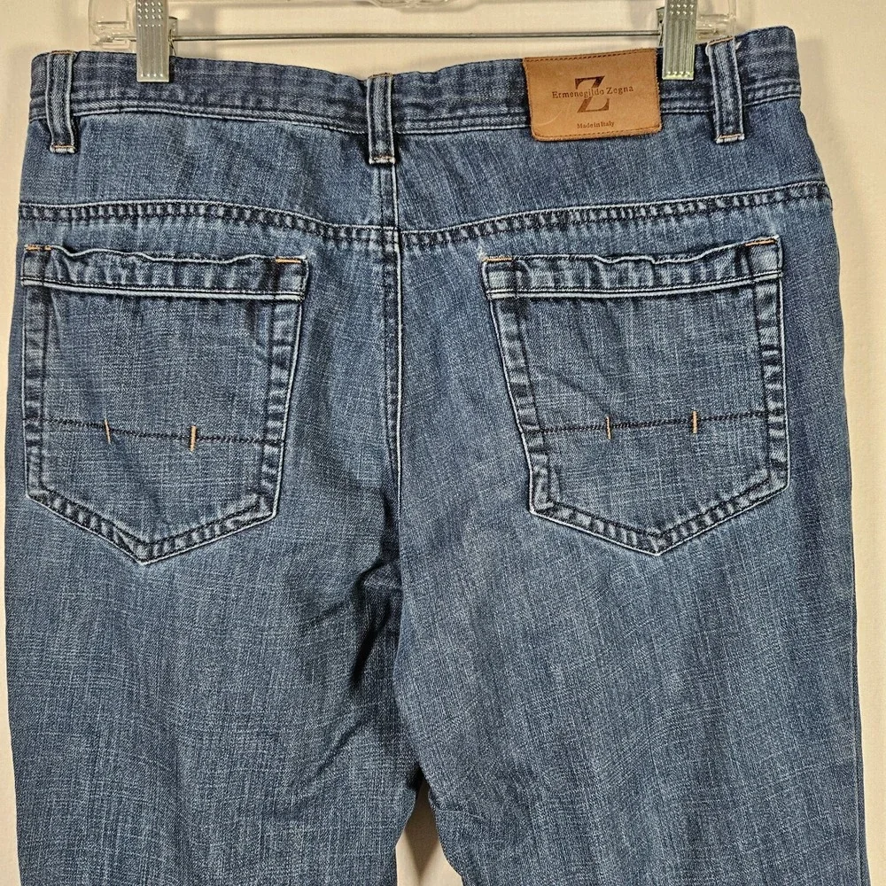 Ermenegildo Zegna Jeans Men 34x26 Blue Straight Leg Italy Grunge Preppy Designer